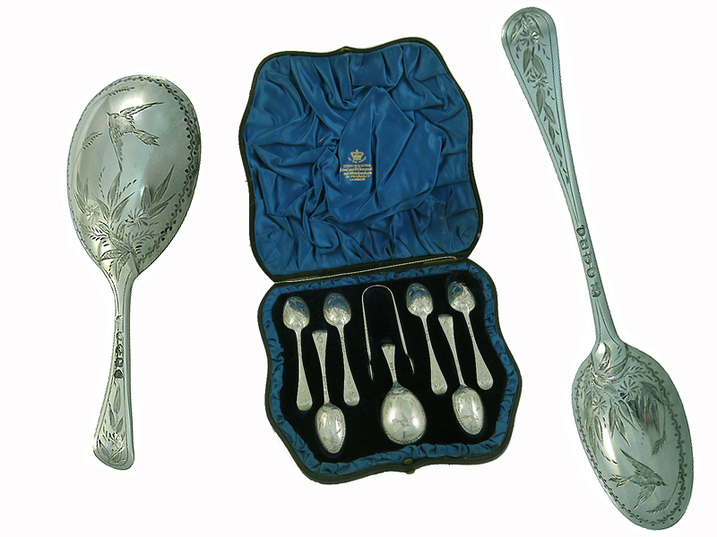 Victorian Silver Aesthetic Movement Spoons 1881